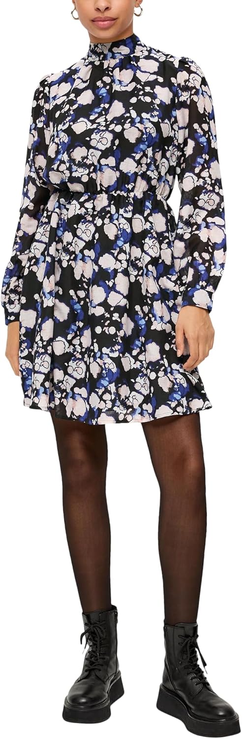Q/S by s.Oliver Damen Blusenkleid mit Allover Print 38 99a0, 38 99a0
