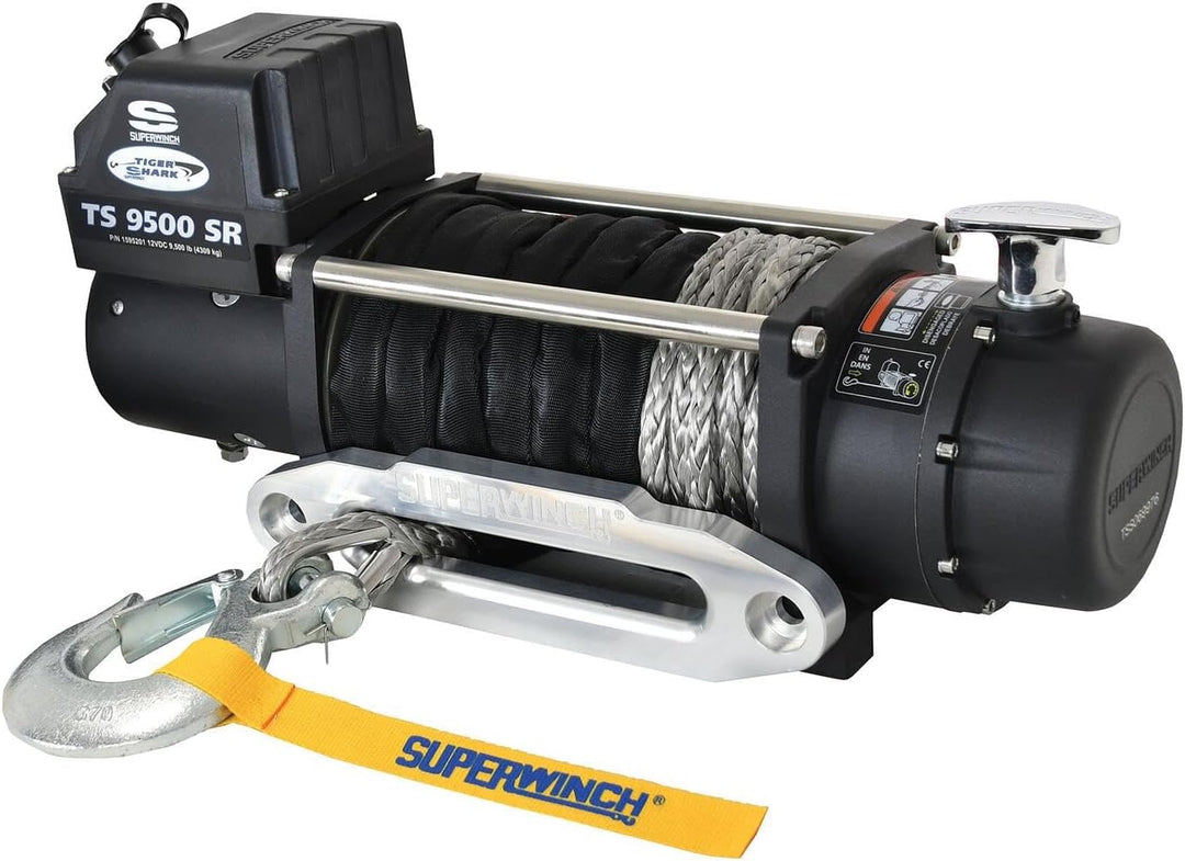 Superwinch Tiger Shark 12 V Seilwinde mit Aluminiumkraue und synthetischem Seil, 4309 kg Tragfähigke