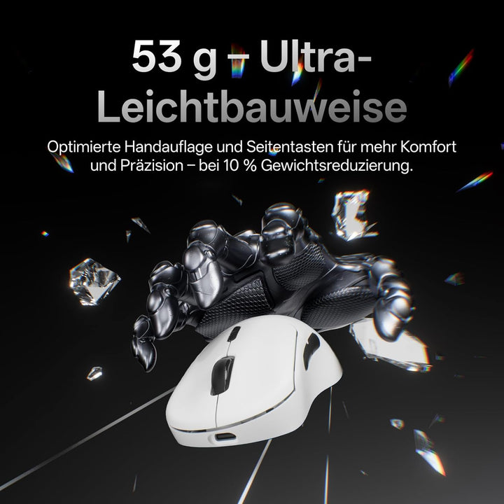 Rapoo VT3 MAX Gen-2 Gaming Maus Kabellose, Echte 8000Hz Abfragerate, 30K DPI, 53g Ultraleicht, 750 S