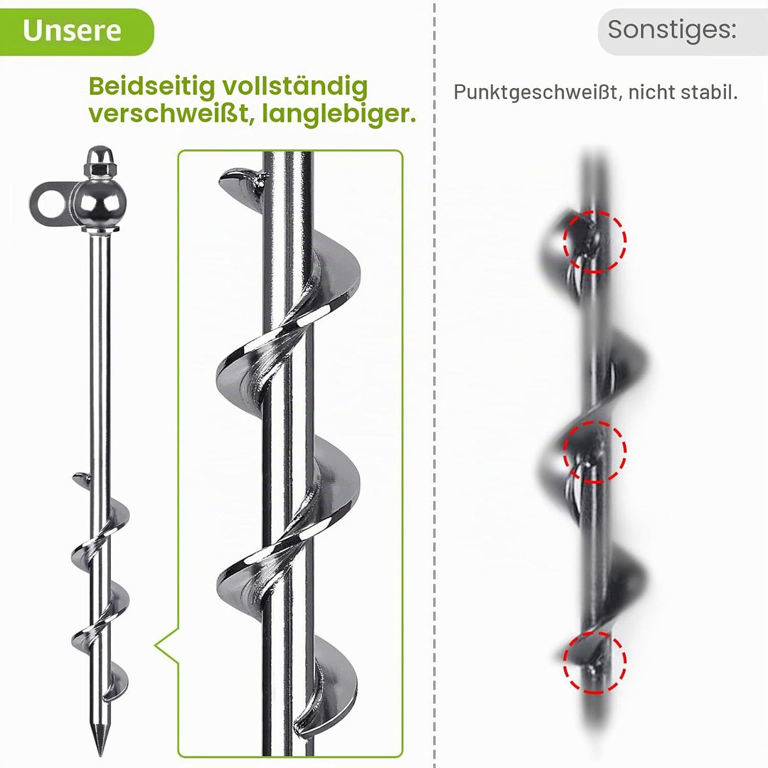 30,5 cm Bodenanker, 4 Stück robuste Zeltheringe, wiederverwendbar mit Bohrer, für Campingzelte, Tram