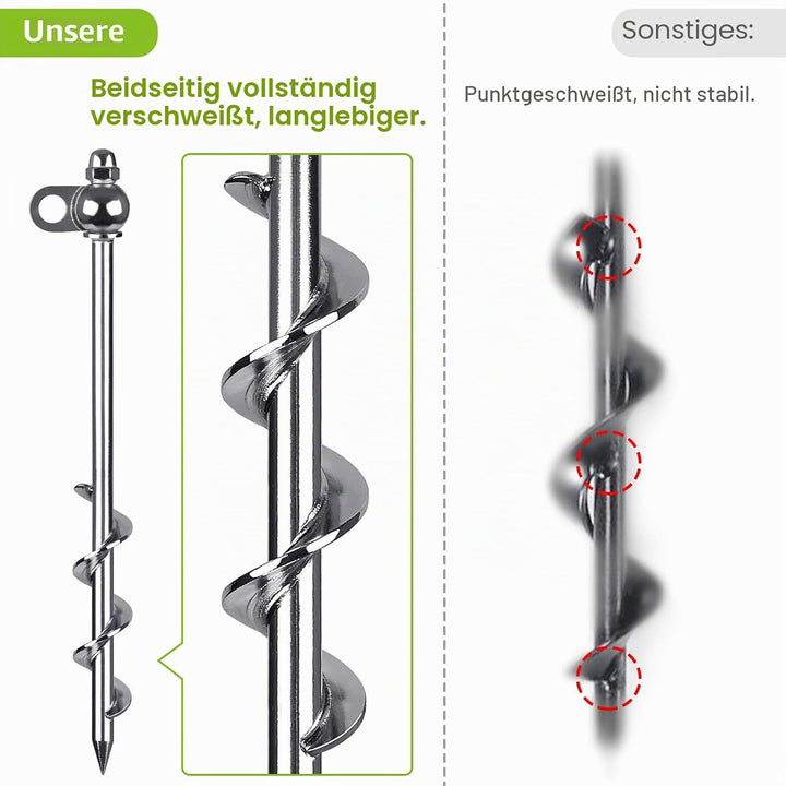 30,5 cm Bodenanker, 4 Stück robuste Zeltheringe, wiederverwendbar mit Bohrer, für Campingzelte, Tram