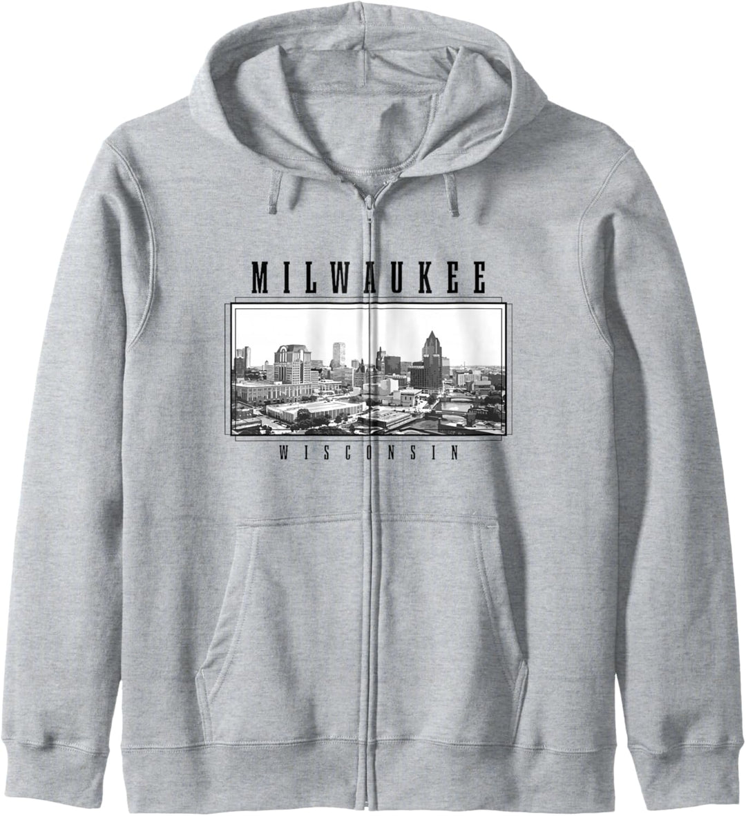 Milwaukee Wisconsin Vintage USA Souvenir Skyline Kapuzenjacke