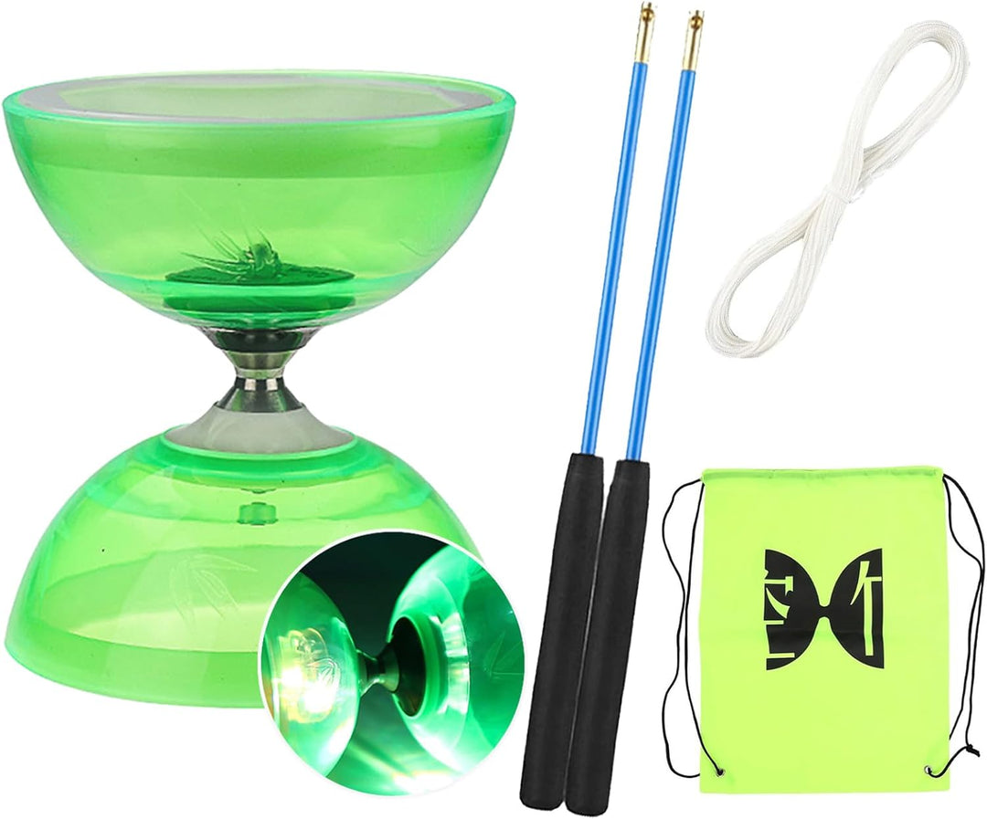 Diabolo Freiläufer mit kugellager Dreifache Lagerung Set, 4 Farben Blinkendes Dreifachlager-Diabolo