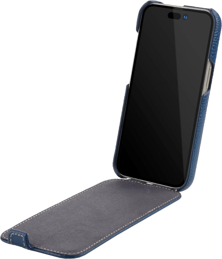 Mobiskin Hülle passend für iPhone 15 (6,1 Zoll), Handyhülle mit beschichtetem Leder, Flip Case, Schu