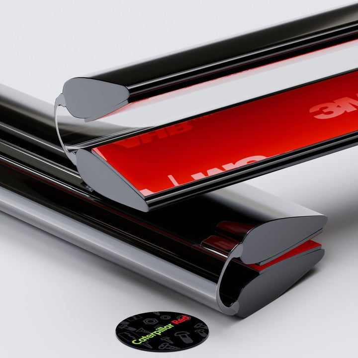 4x 200mm Schwarz Flex-Scharniere mit niedrigem Profil - Kein Klebstoff erforderlich. Selbstklebendes