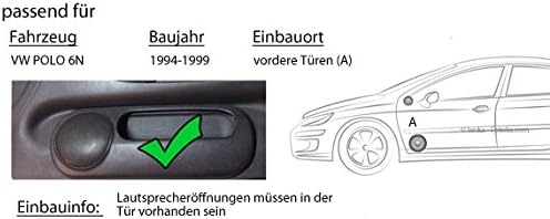 Lautsprecher Boxen Kenwood KFC-S1756-16,5cm Koax Auto Einbauzubehör - Einbauset passend für VW Polo