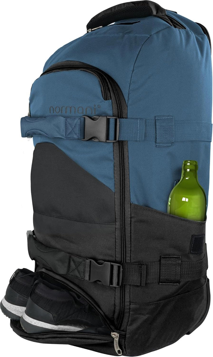 normani Reisetasche Trolley mit Rucksackfunktion 90 Liter - Backpacker mit Frontloader praktischer R