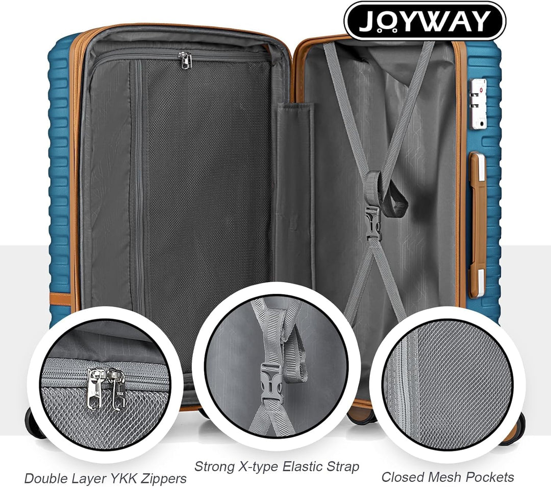 Joyway Koffer Reisekoffer von ABS Hartschalen Erweiterbar Trolley Kofferset mit TSA Schloss und 4 Ro