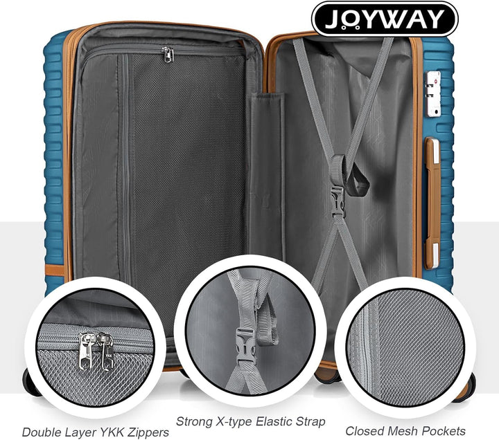 Joyway Koffer Reisekoffer von ABS Hartschalen Erweiterbar Trolley Kofferset mit TSA Schloss und 4 Ro