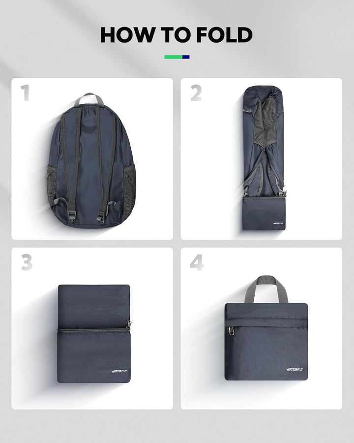 WATERFLY Ultraleicht Rucksack Faltbar 18L: Klein Packable Wanderrucksack Leicht Dünner Tagesrucksack