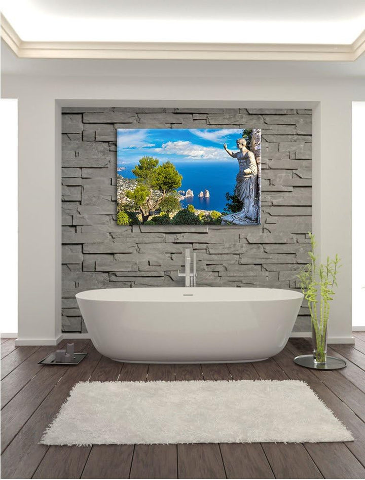 Insel Capri in Italien, Format: 100x70 auf Leinwand, XXL riesige Bilder fertig gerahmt mit Keilrahme