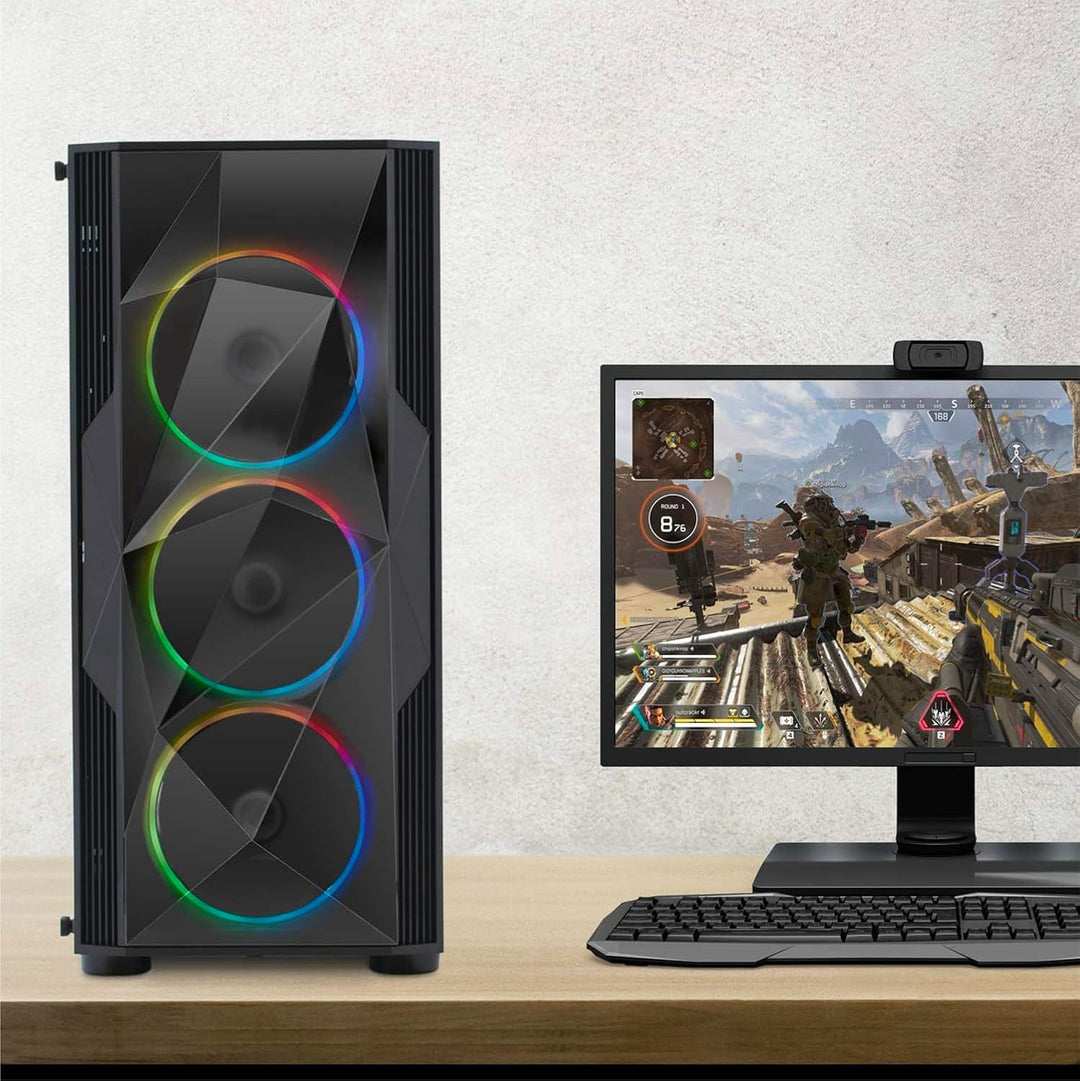 EMPIRE GAMING – Diamond PC-Gehäuse Gamer- ARGB Mittelgrosser Gehäuseturm ATX – Fassade aus Diamant P