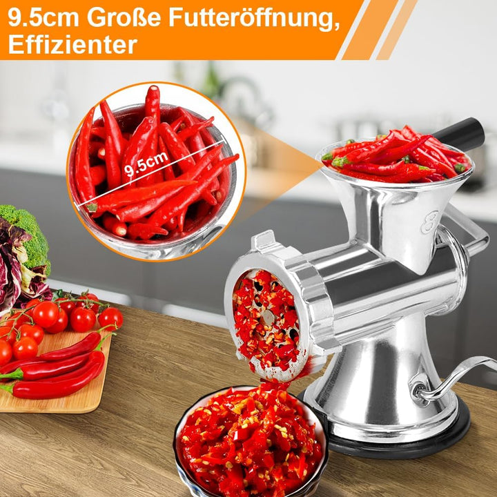 Fleischwolf Manuell, Aluminiumlegierung Fleischmühle Wurstfüllgerät Multifunktions Gemüseschredder H