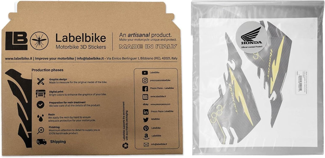 labelbike - 3D Seitenaufkleber Motorrad Tankdekorationen und Schutz mit offizieller Honda-Lizenz aus