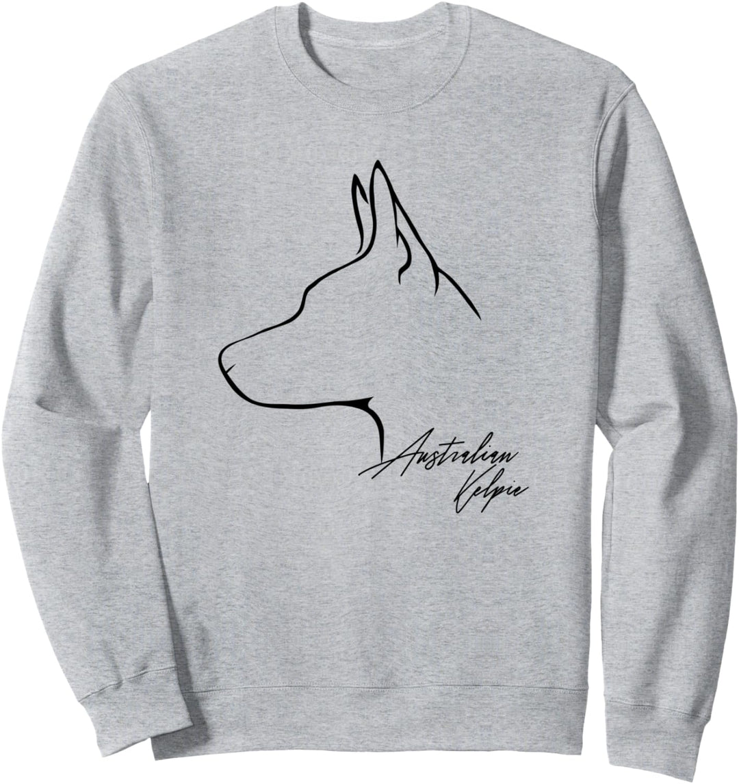 Wilsigns Australian Kelpie im Profil Hund Geschenk Hunde Sweatshirt