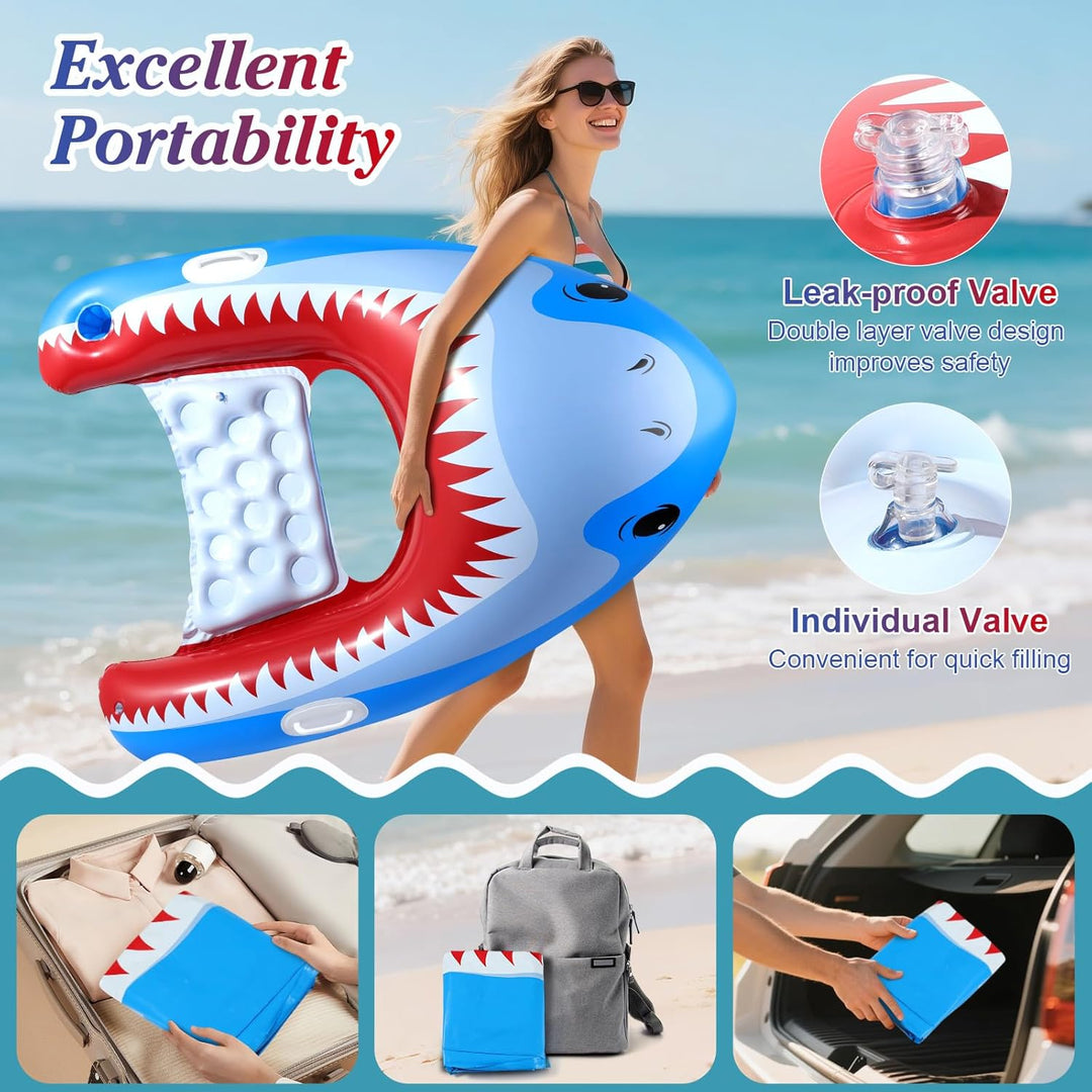 HeySplash Aufblasbares Pool Luftmatratze mit Tassenhalter, Pool Aufblasbares Bett in Meerjungfrau Sc