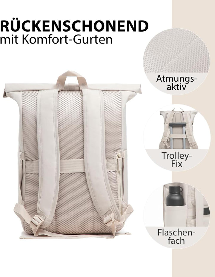 SONS OF ALOHA Roll-Top Rucksack Damen & Herren - NALU Reflektierend gross - Rolltop mit Laptopfach 1
