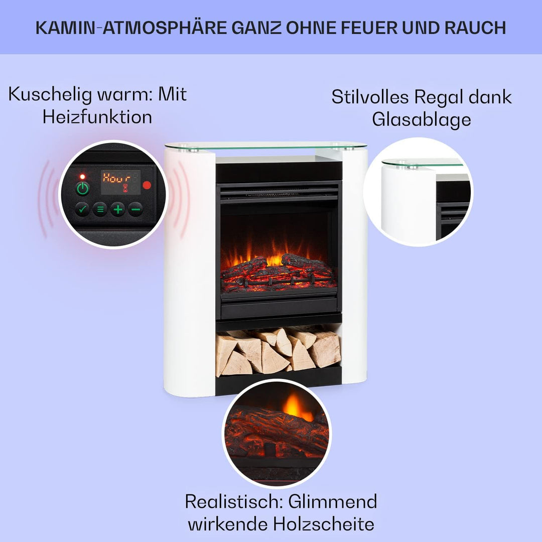Klarstein Elektrokamin, Elektro Heizungen für Wohnzimmer & Innenräume, Elektrischer Kamin mit LED Fl