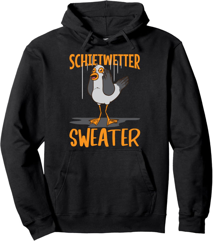 Schietwetter Sweater Norddeutsche Sprüche Leuchtturm Möwe Pullover Hoodie