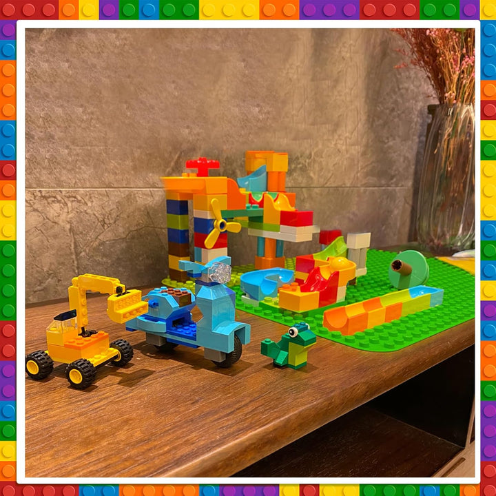 grosse Platte Kompatibel mit Lego Duplo, 38 x 38cm grundplatte, Konstruktionsspielzeug für Mädchen u