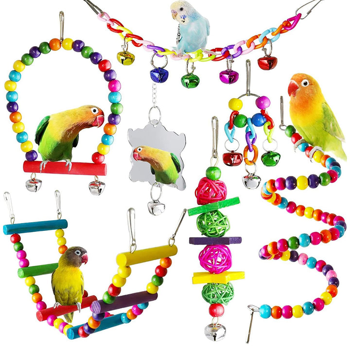 7 Stück Vogelspielzeug Vogelkäfig Spielzeug Papageienspielzeug Vogel Spielzeug Wellensittiche Kauspi