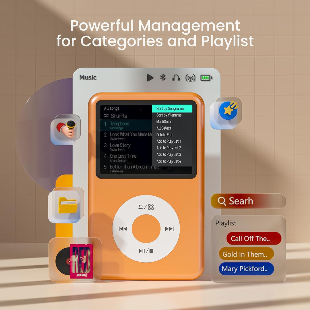 Innioasis Y1 Kinder MP3 Player - Zeitlose Klasse: 128 GB, Bluetooth, Video-Player, Hörbücher, FM-Rad