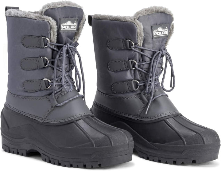 Polar Herren Dreck Schnüren Short Nylon Winter Schnee Regen Schnüren Wasserdicht Duck Stiefels, Grau