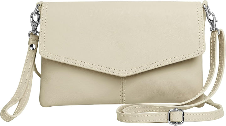 Caspar TA322 Damen Nappaleder Clutch Beige, Beige