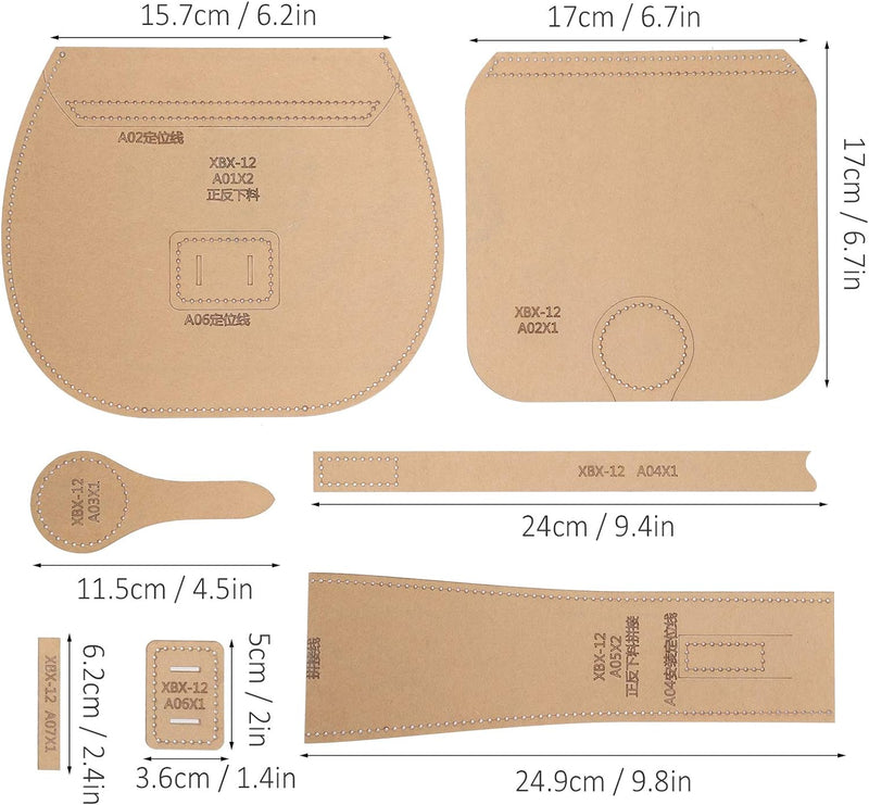 Single-Shoulder Bag Wallet Pattern Acryl Vorlage Geldbörse Making Stencil Kit Leder Craft Pattern fü