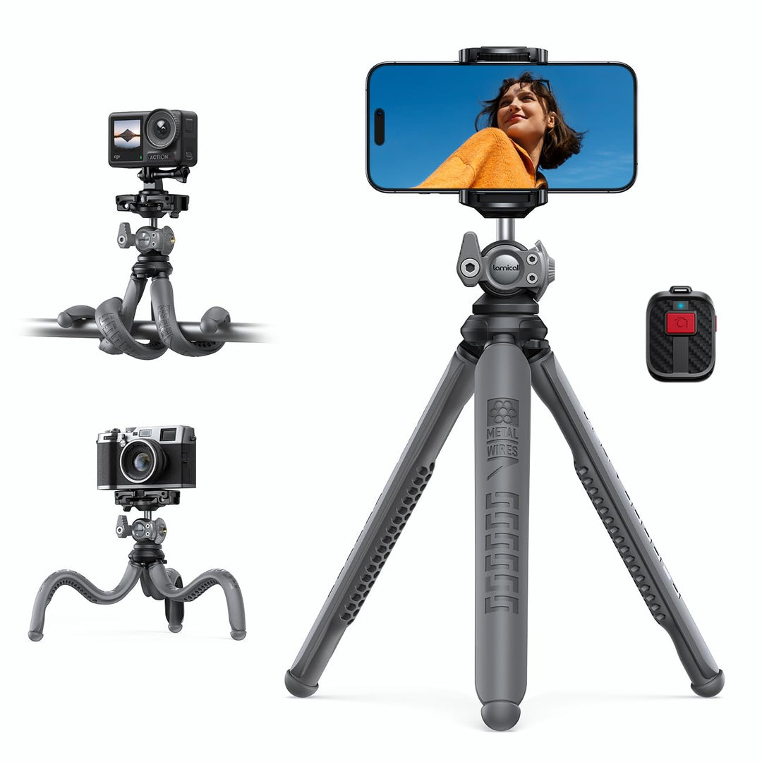 Lamicall Handy Stativ, Mini Stativ Halter - 2024 Handy Halterung Stativ für Smartphone & Kamera, Fle