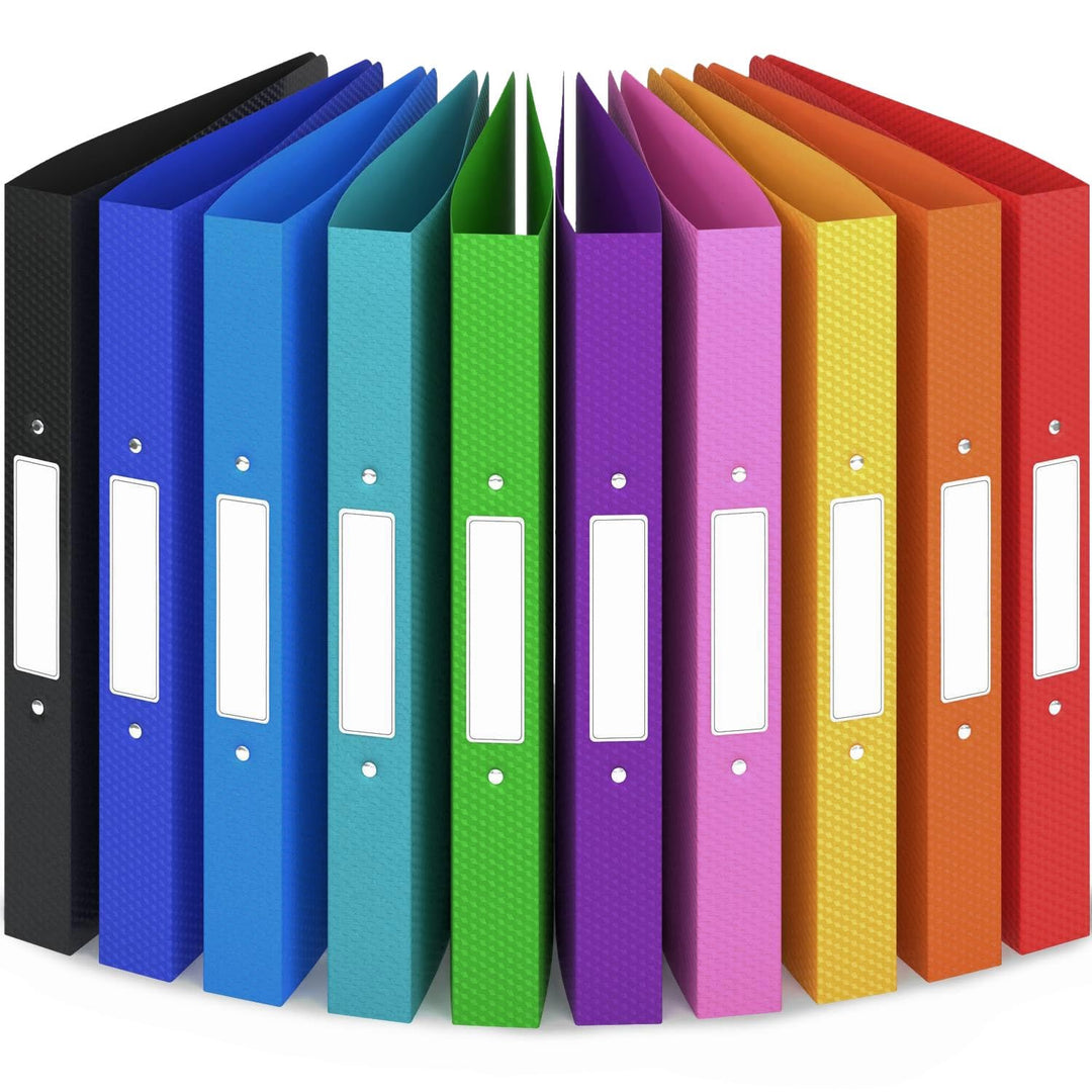 ACROPAQ - 10 x Ringbuch A4 - Ordner, Bunte Farben, Schmal, Mit 2 Ringen, 4 cm Rückenbreite - Ringord