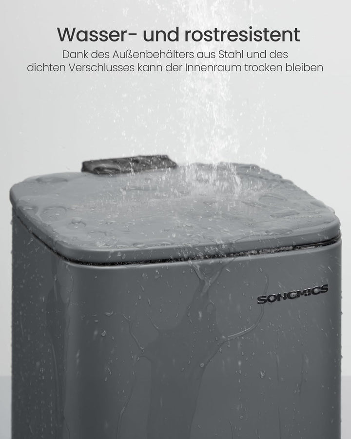 SONGMICS Kosmetikeimer, 6 Liter, Mülleimer Bad, kleiner Abfalleimer, Tretmülleimer, mit Pedal, für k