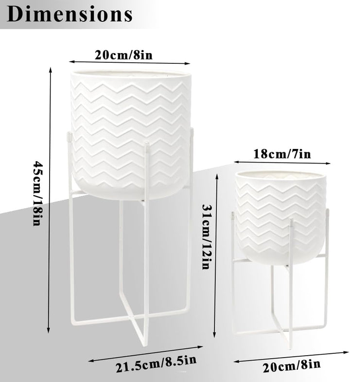 TRIROCKS Set aus 2 Metallpflanzenständern 31 cm & 45 cm Blumenständer Moderne Pflanzenhalter Blumenh