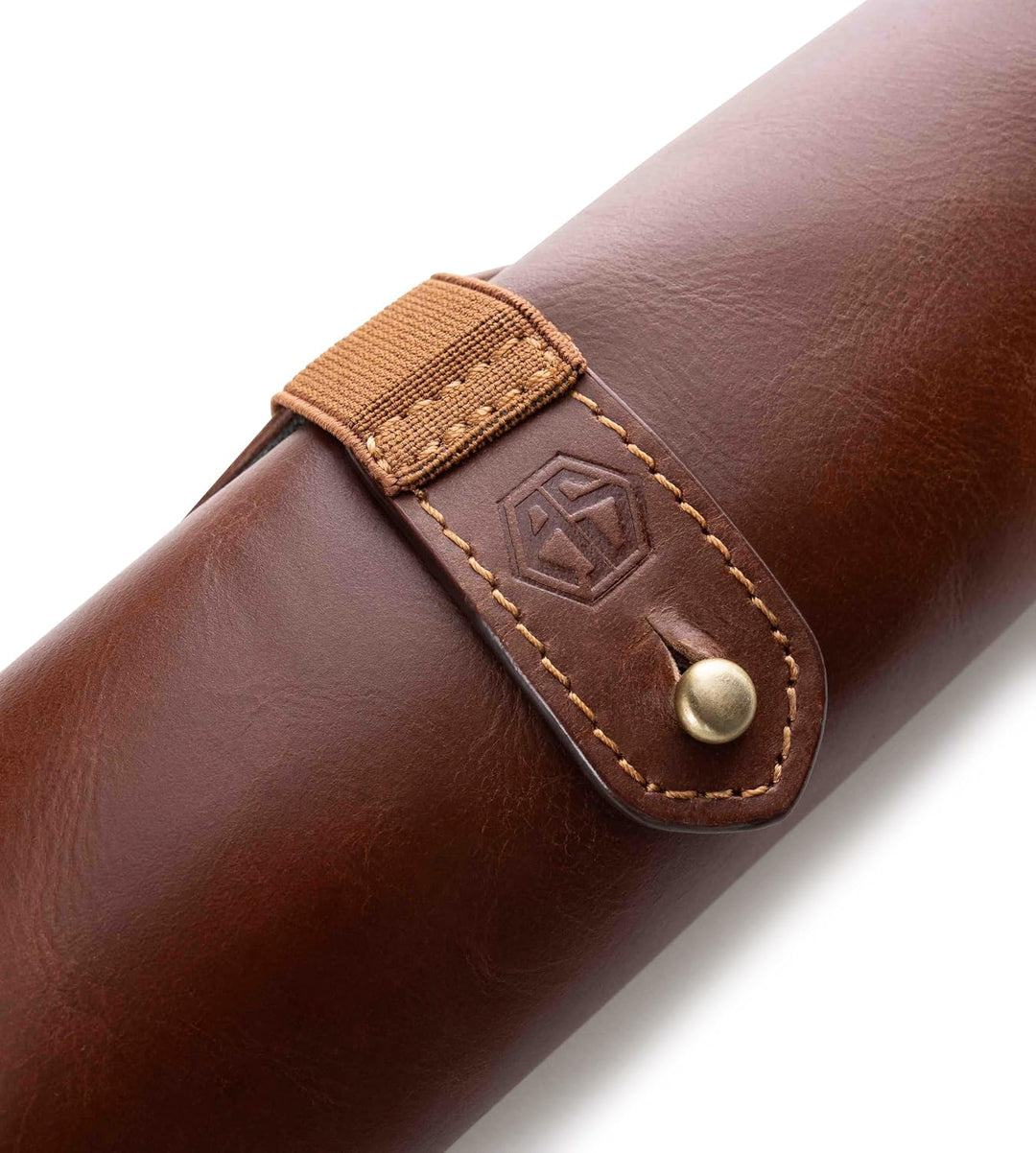 Angus Stoke Messertasche für Kochmesser aus Büffelleder, Exklusive 7-Fach Messerrolltasche mit Extra