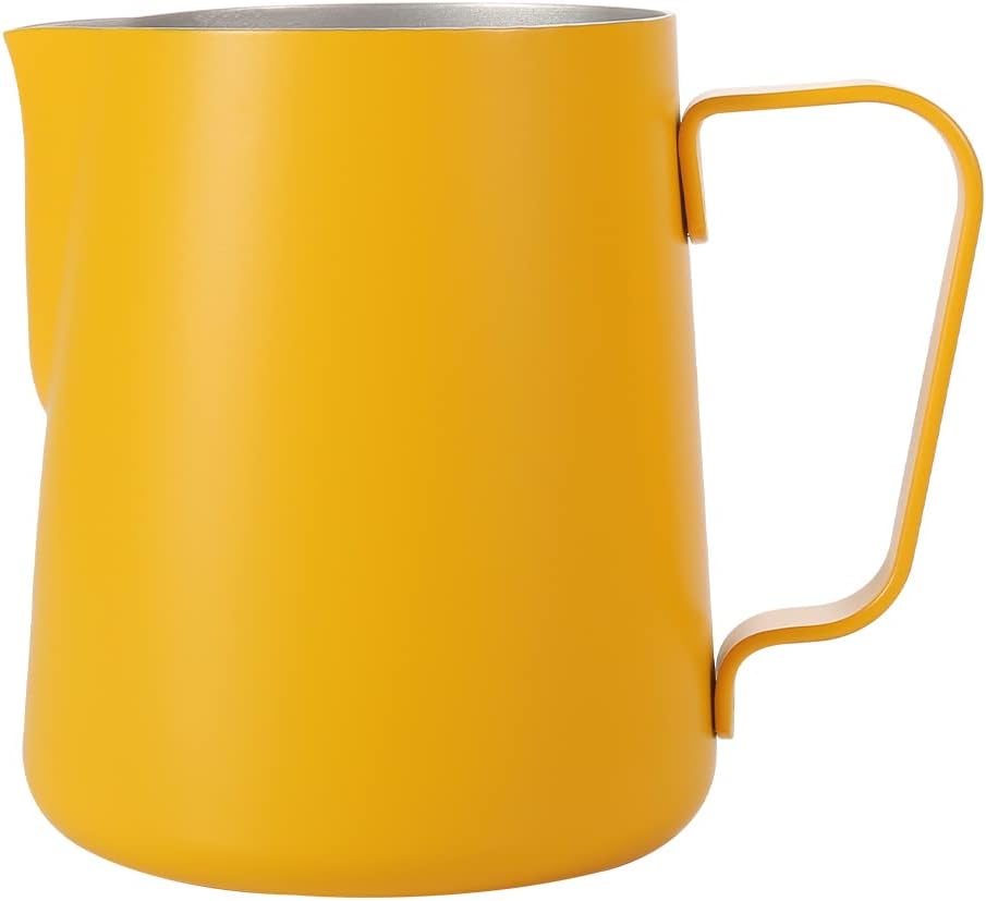 Dianoo Espresso Dampfkrug 350 ml, Milchaufschäumkännchen, Edelstahl, Kaffeemilch, Aufschäumbecher, K