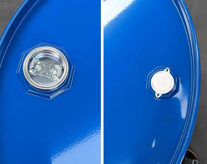 Maier Stahlfass Blechfass Spundfass Ölfass Deckelfass Metallfass, 216 Liter (blau)
