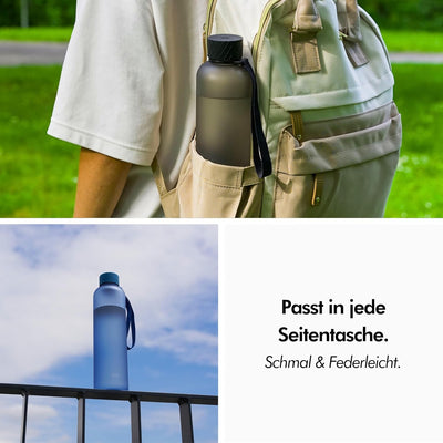 KIVY Trinkflasche 1l - Kohlensäure geeignet & Auslaufsicher - Für Sport, Schule & Büro- Trinkflasche