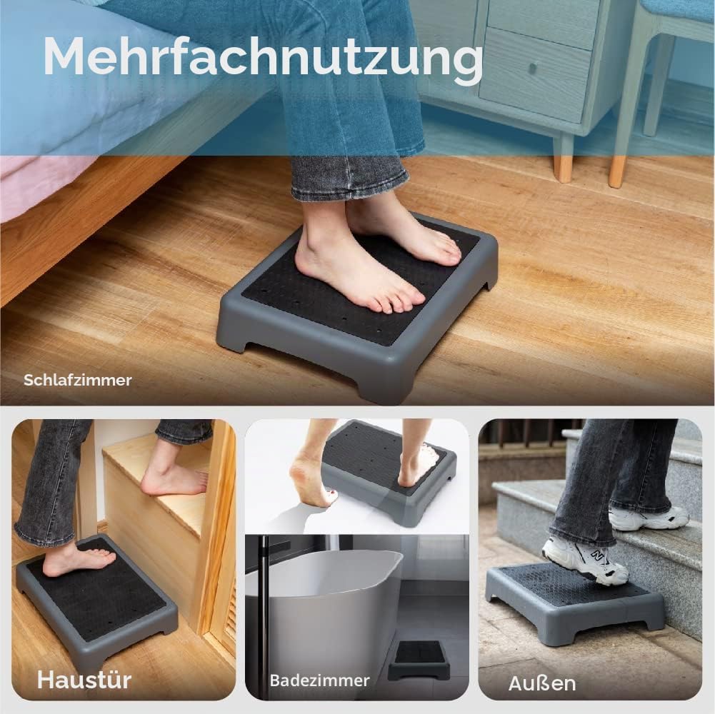StrongTek One Step Hocker für Erwachsene und ältere Menschen, tragbar und rutschfest, 200 kg Kapazit