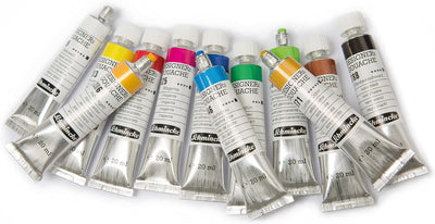 Schmincke - AKADEMIE Gouache, 10 x 60 ml-Tuben, 72 210 097, 10 Tuben feine Gouache im Kartonset, dec