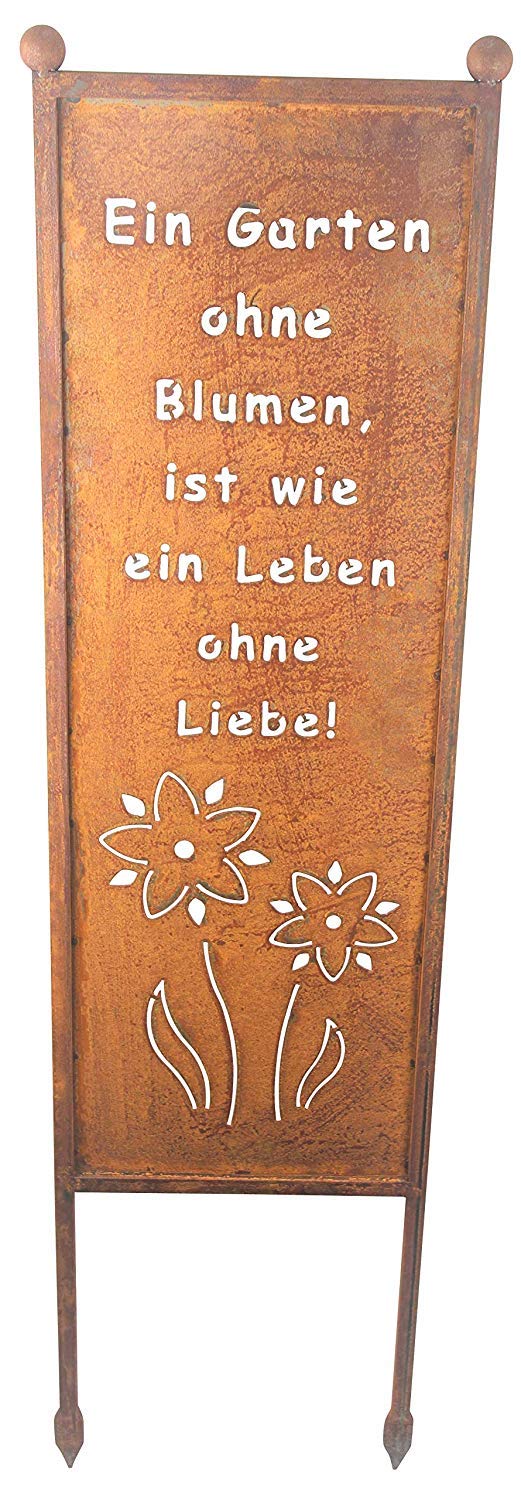 Bornhöft Schild/Spruchtafel Gartenschild Edelrost Rost zum Einstecken rostige Gartendeko (EIN Garten