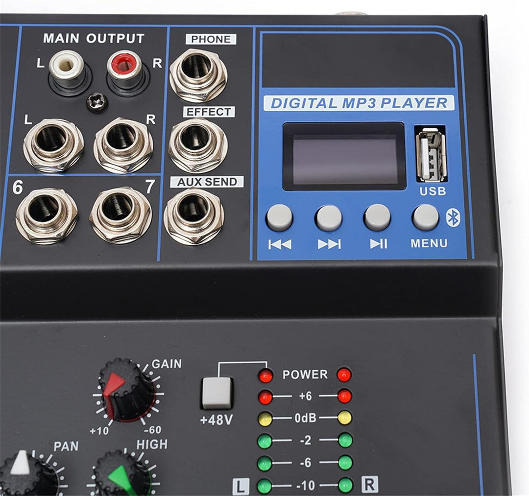 7 Kanal Professionelle DJ Controller Bluetooth Audio Mixer USB/MP3/Bluetooth Bühnen Live Mischpult 6