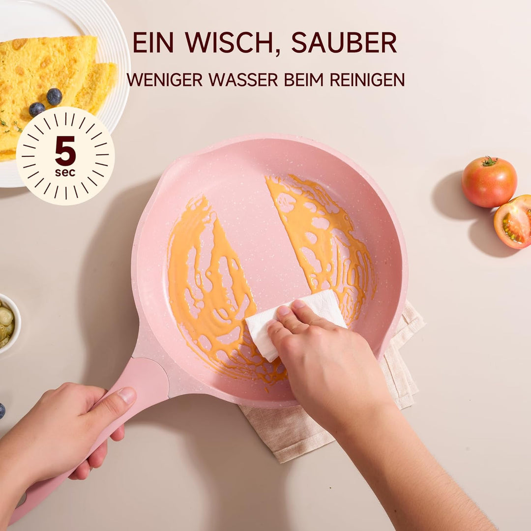 JEETEE Familie Topfsets Pfannenset 23-Teilig, Antihaft-Granit Topf und Pfannenset, Topfset Induktion
