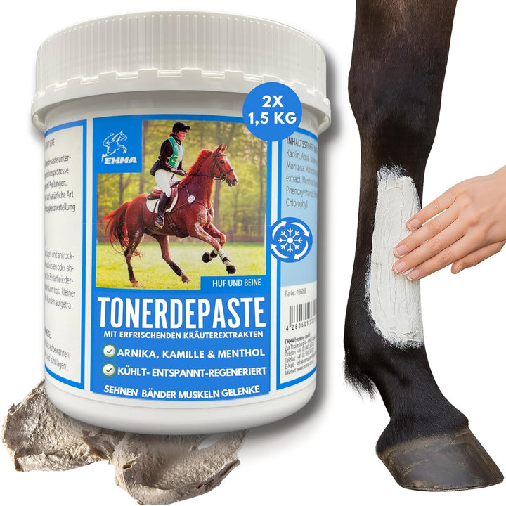 EMMA Tonerde Pferd ⇒ Essigsaure Tonerde Pferde Pferdebalsam Kühlend - Paste Mit Arnika Salbe Mineral