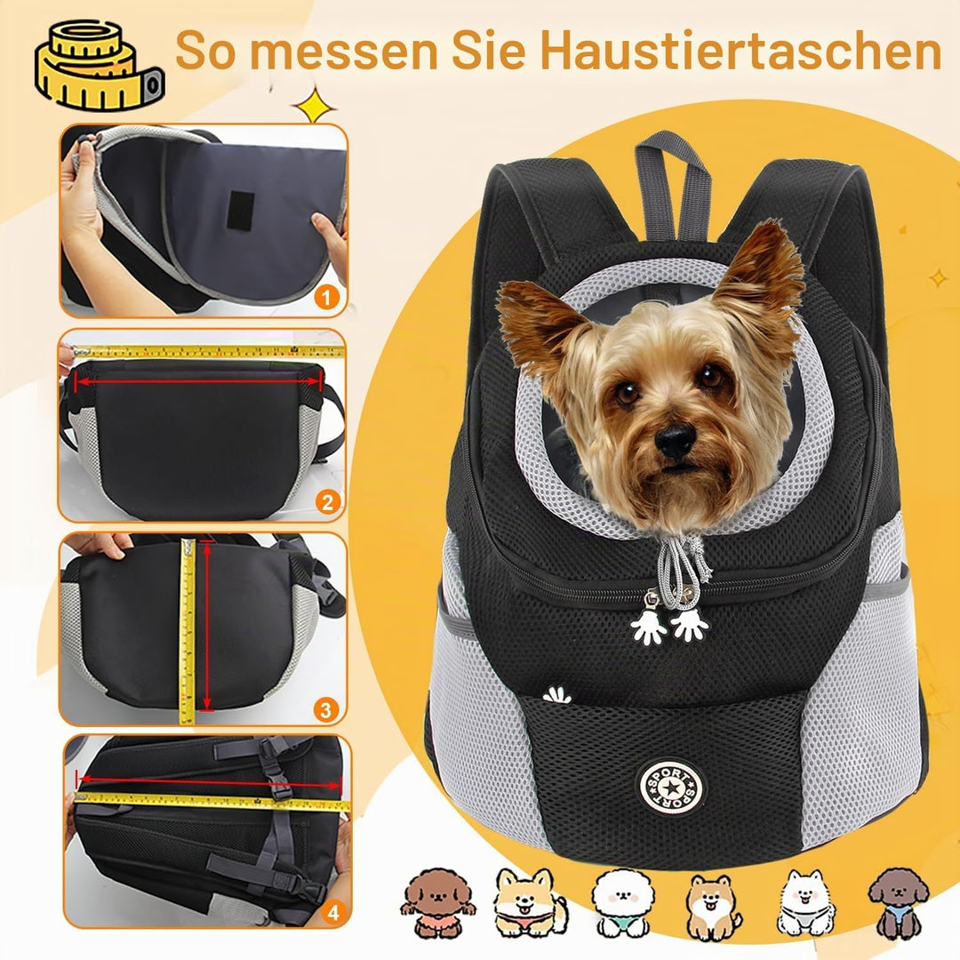 M MUNCASO Hundetrage-Rucksack Welpentasche Kleine Haustier-Fronttasche mit Atmungsaktivem, Head-Out-