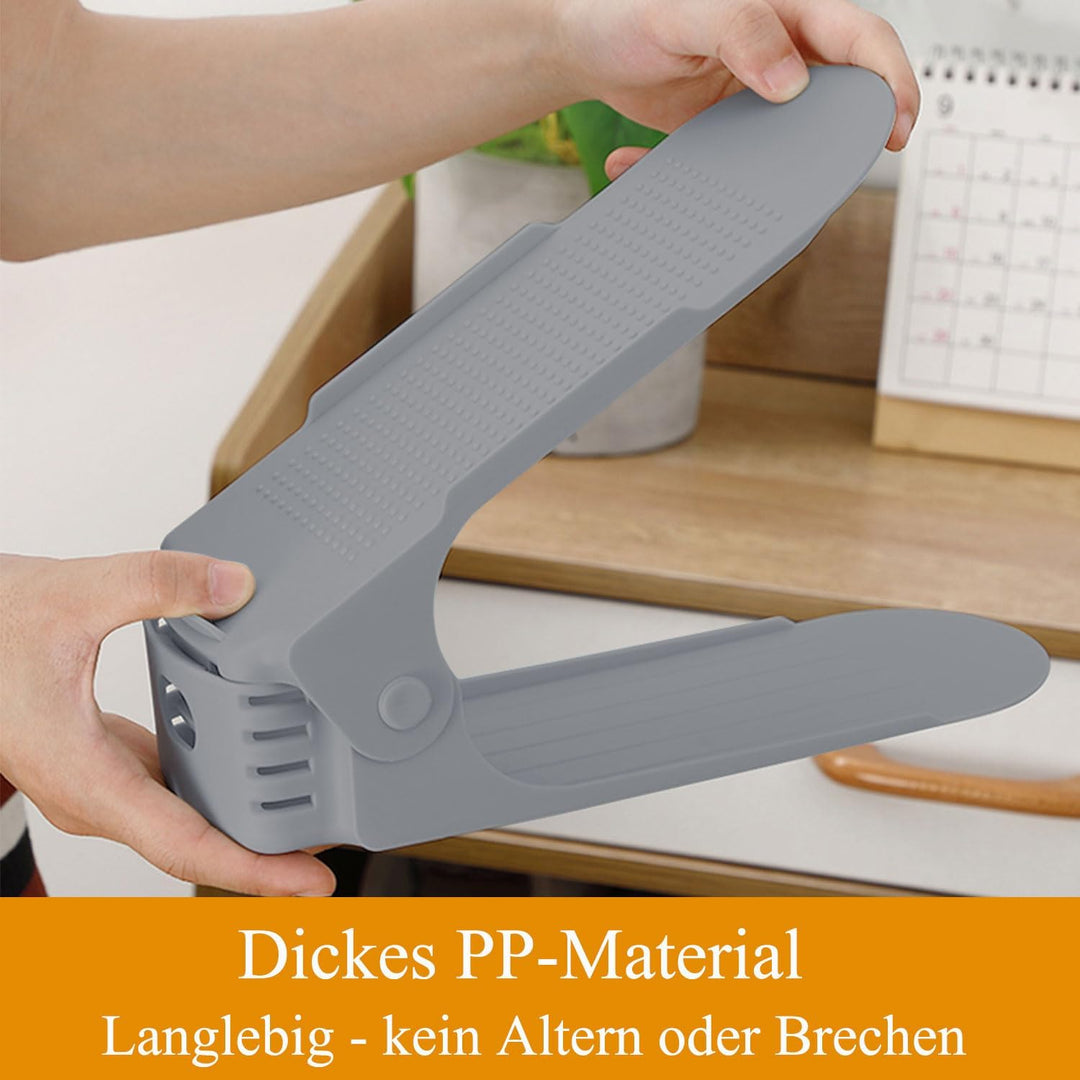 30 Stück Einstellbare Schuhregale, PP Doppelschicht Schuhe Organizer, rutschfest Schuhstapler, 3 Höh
