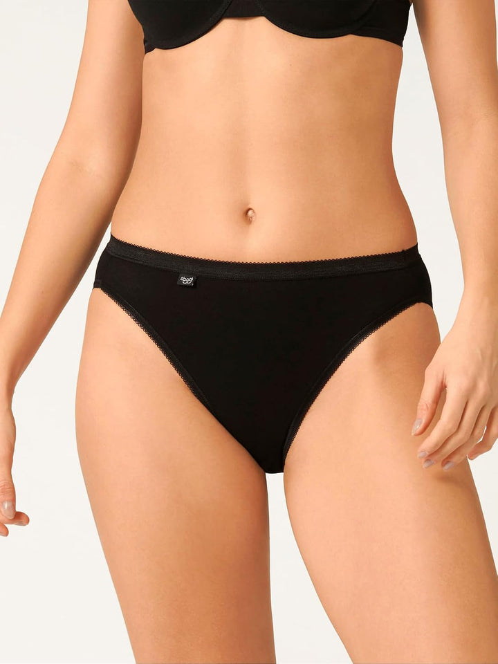 Sloggi Damen Unterhose Basic+ Tai / 2-Pack 42 2 Pack Tai-slip Basic+ Black, 42 2 Pack Tai-slip Basic