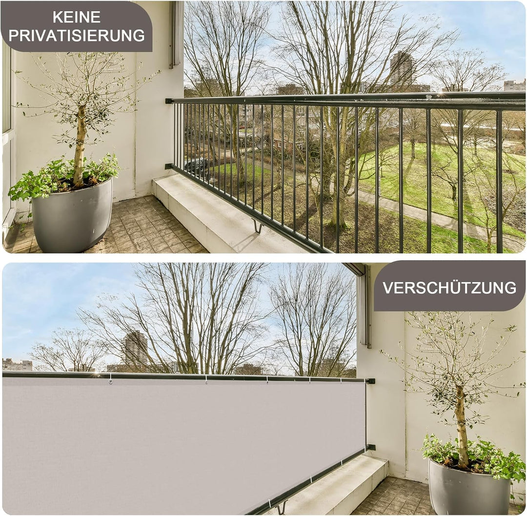 SUNNY GUARD Balkon Sichtschutz Wetterfest 90x500cm Balkonverkleidung Balkonabdeckung Balkonumspannun