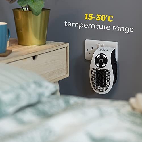 Russell Hobbs RHPH2001 Heater with Ceramic Plug-in Heater, 500 W, Adjustable Thermostat, 12-Hour Tim