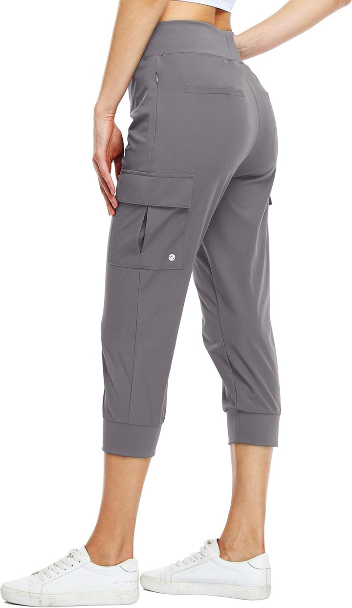 WILLIT Damen Caprihose Cargohose Jogginghose leicht Wanderhose für Workout Outdoor Schnelltrocken At