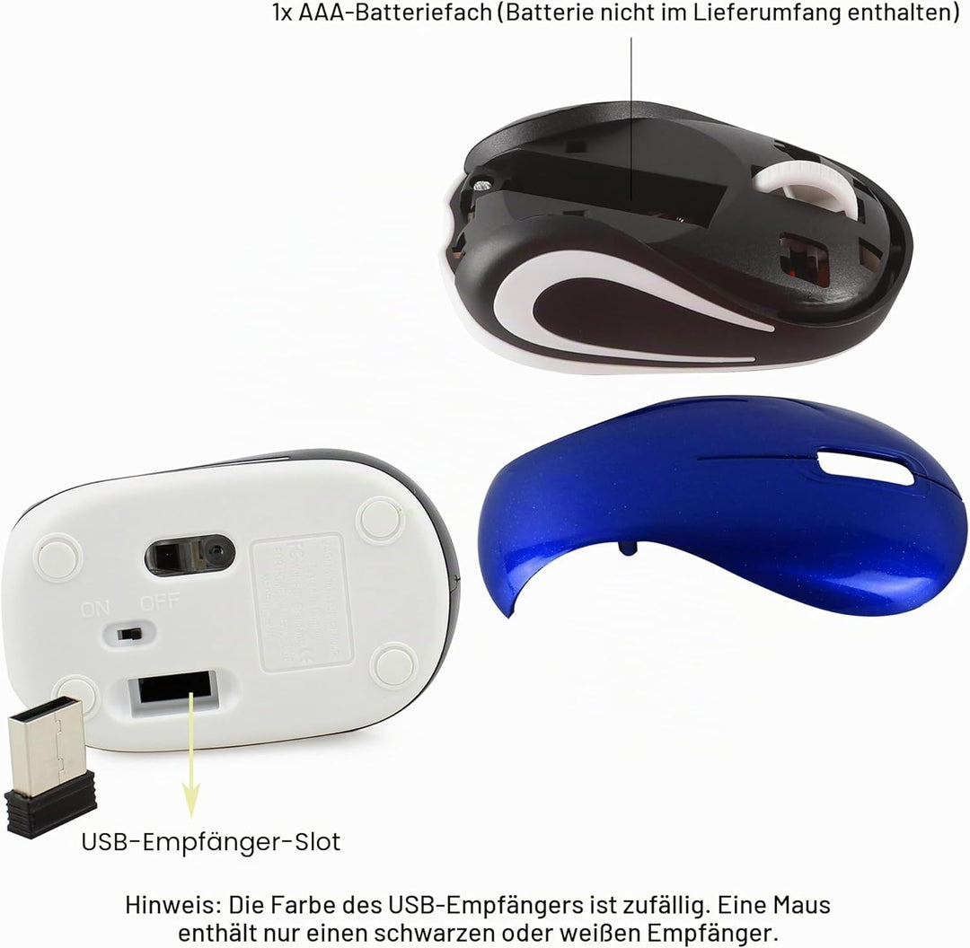 Kabellose Maus Niedliche Mini-Computermaus Kleine Grösse Tasche Tragbare Kompakte Reise USB Optische